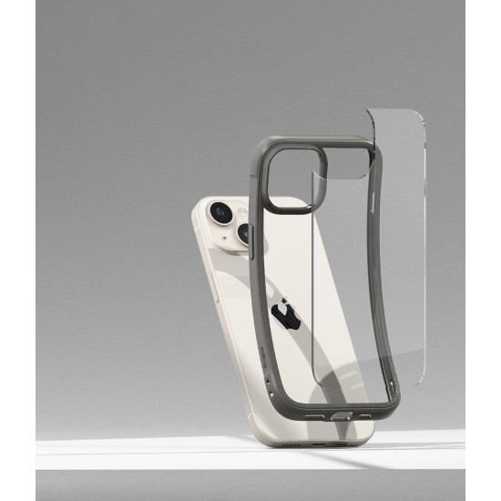 Θήκη Σιλικόνης Ringke Fusion Bold case with frame for iPhone 15 Clear Grey (FBD728E64)