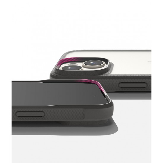 Θήκη Σιλικόνης Ringke Fusion Bold case with frame for iPhone 15 Clear Grey (FBD728E64)