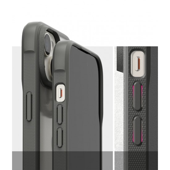 Θήκη Σιλικόνης Ringke Fusion Bold case with frame for iPhone 15 Clear Grey (FBD728E64)