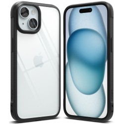 Θήκη Σιλικόνης Ringke Fusion Bold case with frame for iPhone 15 Clear Black (FBD728E55)