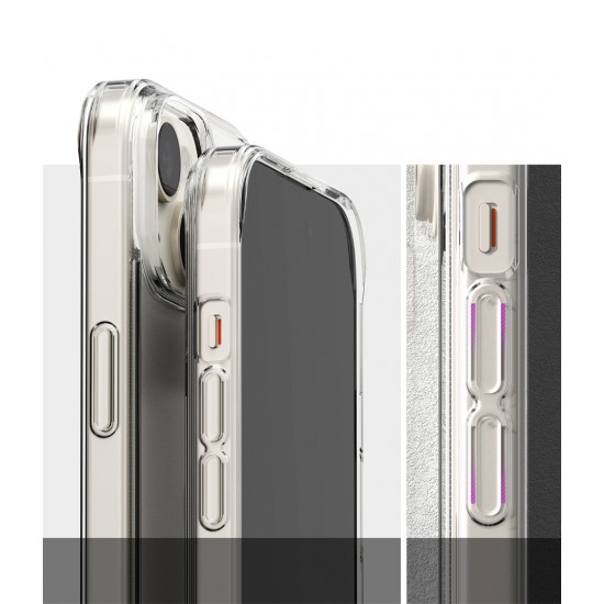 Θήκη Σιλικόνης Ringke Fusion TPU case with frame for iPhone 15 Plus Matte Clear (FM732E52)