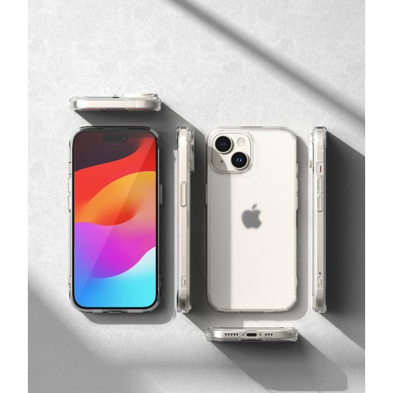 Θήκη Σιλικόνης Ringke Fusion TPU case with frame for iPhone 15 Plus Matte Clear (FM732E52)