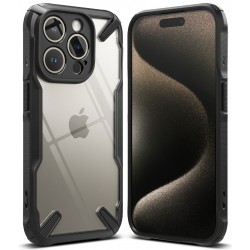 Θήκη Σιλικόνης Ringke Fusion X durable PC Case with TPU Bumper for iPhone 15 Pro black (FX739E55)