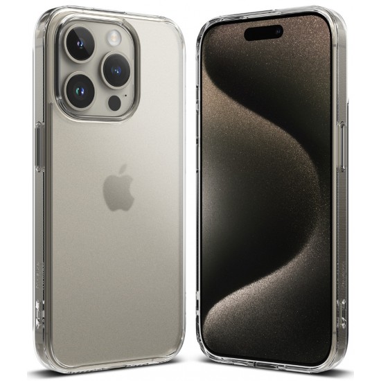 Θήκη Σιλικόνης Ringke Fusion TPU case with frame for iPhone 15 Pro Matte Clear (FM737E52)