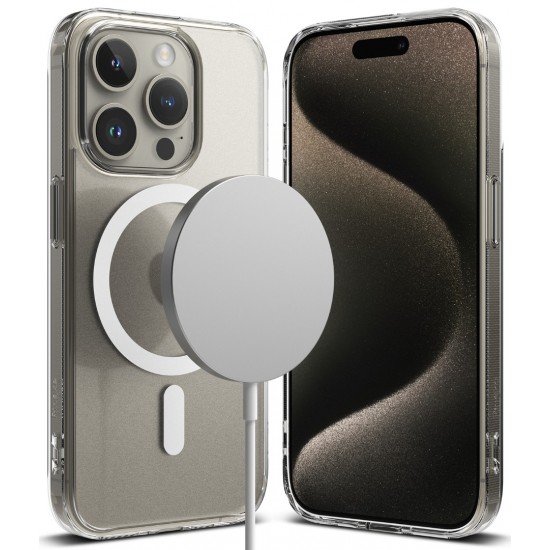 Θήκη Σιλικόνης Ringke Fusion Magnetic hard case with TPU frame for iPhone 15 Pro Mate Clear (FMGM737E52) (MagSafe compatible) Θήκη Σιλικόνης Ringke Fusion Magnetic hard case with TPU frame for iPhone 15 Pro Mate Clear (FMGM737E52) (MagSafe compatible)