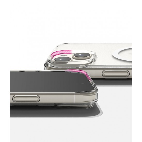 Θήκη Σιλικόνης Ringke Fusion Magnetic hard case with TPU frame for iPhone 15 Mate Clear (FMGM727E52) (MagSafe compatible)