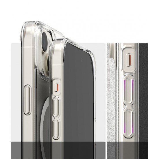 Θήκη Σιλικόνης Ringke Fusion Magnetic hard case with TPU frame for iPhone 15 Mate Clear (FMGM727E52) (MagSafe compatible)