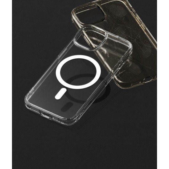 Θήκη Σιλικόνης Ringke Fusion Magnetic hard case with TPU frame for iPhone 15 Mate Clear (FMGM727E52) (MagSafe compatible)