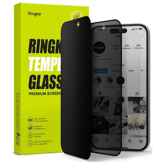 Γυαλί Προστασίας Ringke Privacy Tempered Glass Screen Protector Full Coveraged For iPhone 15 / 16 jig Package (G4as117)
