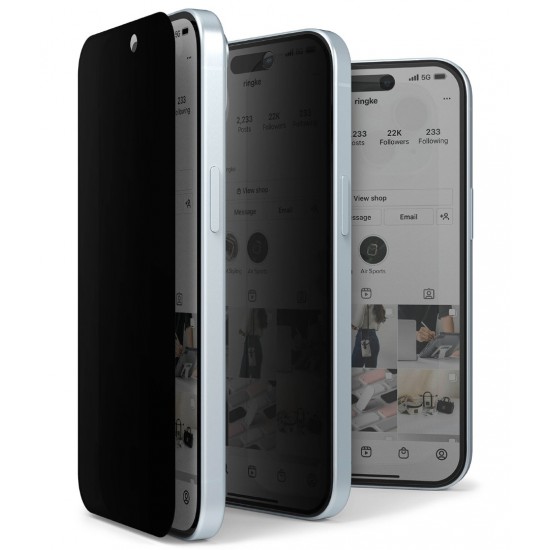 Γυαλί Προστασίας Ringke Privacy Tempered Glass Screen Protector Full Coveraged For iPhone 15 / 16 jig Package (G4as117)