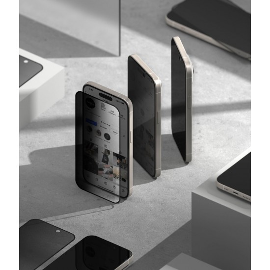 Γυαλί Προστασίας Ringke Privacy Tempered Glass Screen Protector Full Coveraged For iPhone 15 / 16 jig Package (G4as117)