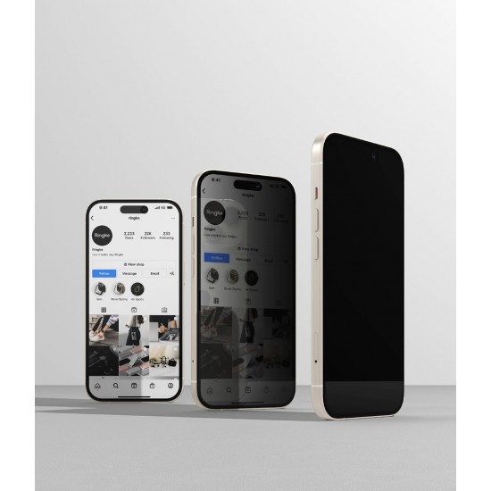 Γυαλί Προστασίας Ringke Privacy Tempered Glass Screen Protector Full Coveraged For iPhone 15 / 16 jig Package (G4as117)
