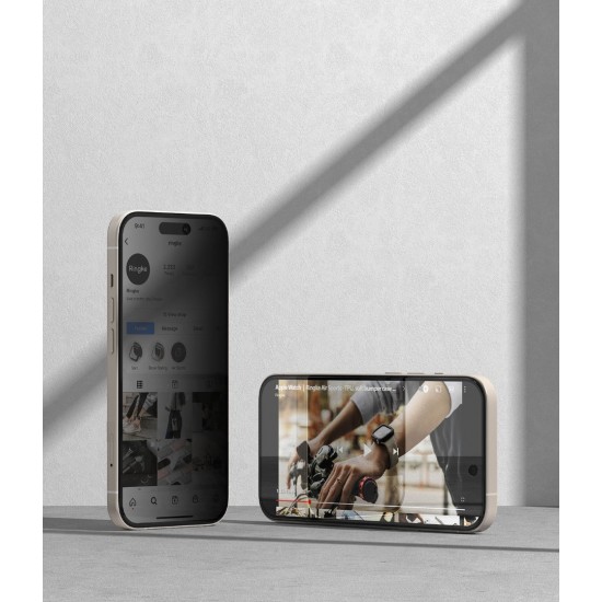 Γυαλί Προστασίας Ringke Privacy Tempered Glass Screen Protector Full Coveraged For iPhone 15 / 16 jig Package (G4as117)