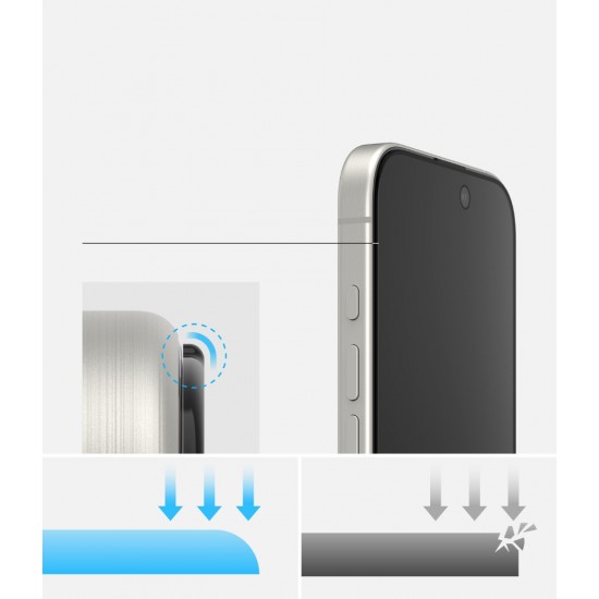 Γυαλί Προστασίας Ringke Easy Slide Privacy Tempered Glass Screen Protector for iPhone 16 Pro (2 Τεμάχια) (G4as928)