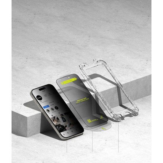 Γυαλί Προστασίας Ringke Easy Slide Privacy Tempered Glass Screen Protector for iPhone 16 Pro (2 Τεμάχια) (G4as928)