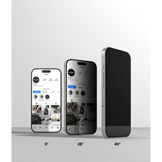Γυαλί Προστασίας Ringke Easy Slide Privacy Tempered Glass Screen Protector for iPhone 16 Pro (2 Τεμάχια) (G4as928)