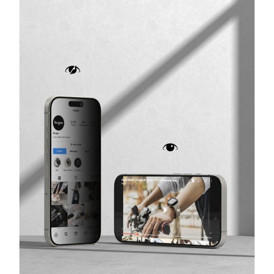 Γυαλί Προστασίας Ringke Easy Slide Privacy Tempered Glass Screen Protector for iPhone 16 Pro (2 Τεμάχια) (G4as928)