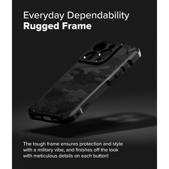 Θήκη Σιλικόνης Ringke Rugged Gear Magnetic protection Case for iPhone 16 Pro Max Camo Black (RGM950E245)