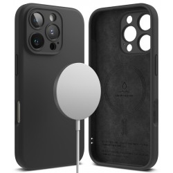 Θήκη Σιλικόνης Ringke Silicone Magnetic For iPhone 16 Pro Max  Black (SIMG921SE55)