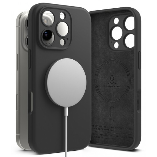 Θήκη Σιλικόνης Ringke Silicone Magnetic For iPhone 16 Pro Max  Black (SIMG921SE55)