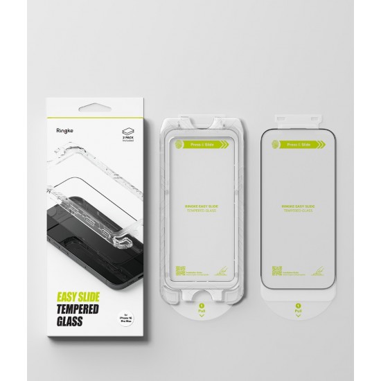 Γυαλί Προστασίας Ringke Easy Slide Tempered Glass Screen Protector for iPhone 16 Pro (2 Τεμάχια) (G4as924)