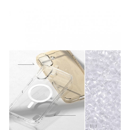 Θήκη Σιλικόνης Ringke Fusion Magnetic polycarbonate case with TPU frame for iPhone 16 Plus Clear (FMG892E52)