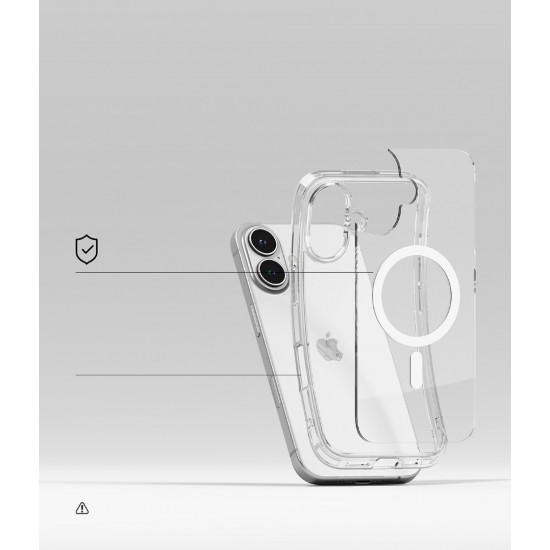 Θήκη Σιλικόνης Ringke Fusion Magnetic polycarbonate case with TPU frame for iPhone 16 Plus Clear (FMG892E52)