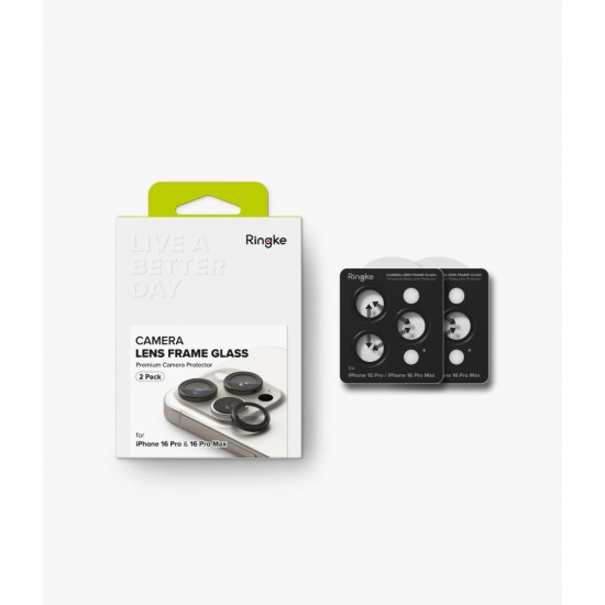 Γυαλί Προστασίας Κάμερας Ringke Camera Lens Frame Glass (2 Τεμάχια) for iPhone 16 Pro / 16 Pro Max (CLF1G931) Black Γυαλί Προστασίας Κάμερας Ringke Camera Lens Frame Glass (2 Τεμάχια) for iPhone 16 Pro / 16 Pro Max (CLF1G931) Black