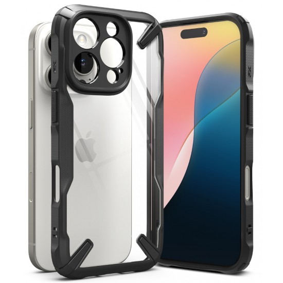 Θήκη Σιλικόνης Ringke Fusion X durable PC Case with TPU Bumper for iPhone 16 Pro Max black (FX905E55)