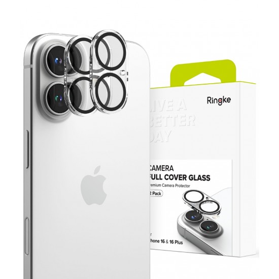 Γυαλί Προστασίας Κάμερας Ringke Camera Tempered Glass for iPhone 16 / 16 Plus (2 τεμάχια) (C1G932)