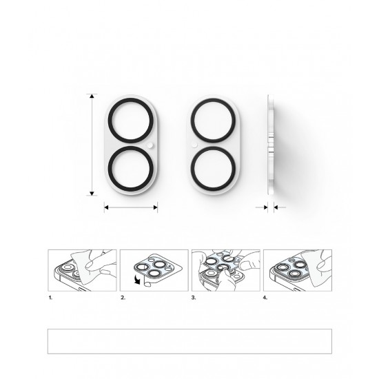 Γυαλί Προστασίας Κάμερας Ringke Camera Tempered Glass for iPhone 16 / 16 Plus (2 τεμάχια) (C1G932)