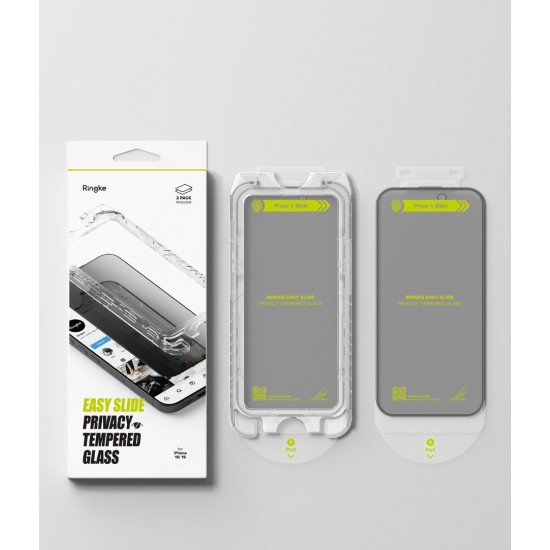Γυαλί Προστασίας Ringke Easy Slide Privacy Tempered Glass Screen Protector for iPhone 16 / 15 (2 Τεμάχια) (G4as926) Γυαλί Προστασίας Ringke Easy Slide Privacy Tempered Glass Screen Protector for iPhone 16 / 15 (2 Τεμάχια) (G4as926)