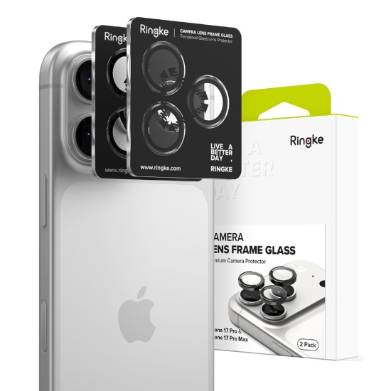 Γυαλί Προστασίας Κάμερας Ringke Camera Lens Frame Glass (2 Τεμάχια) for iPhone 17 Pro / 17 Pro Max (CLF1G1122) Black