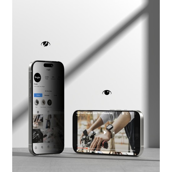 Γυαλί Προστασίας Ringke Easy Slide Privacy Tempered Glass Screen Protector for iPhone 17 (2 Τεμάχια) (G4as1127)