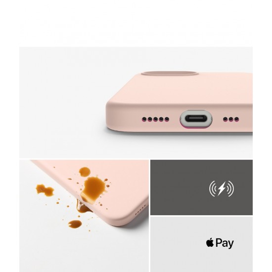 Θήκη Σιλικόνης Ringke Silicone Magnetic For iPhone 16e  Pink Sand (SIMG1035E67)