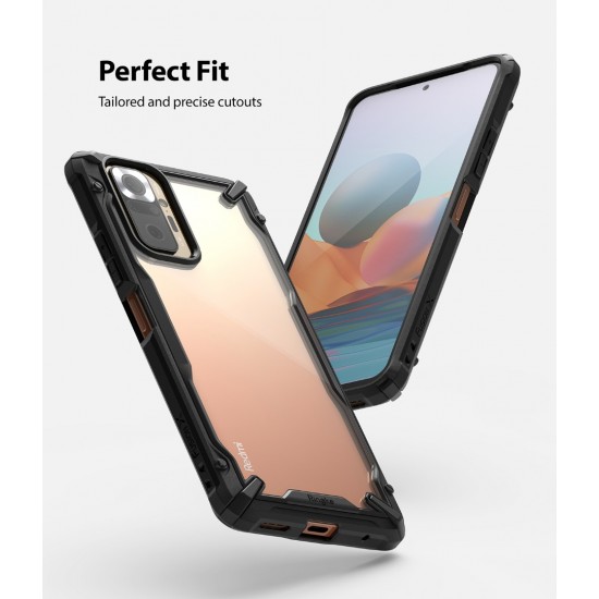 Θήκη Σιλικόνης Ringke Fusion X TPU case with frame for Xiaomi Redmi Note 10 Pro / Note 10 Pro Max Black (FXXI0035)