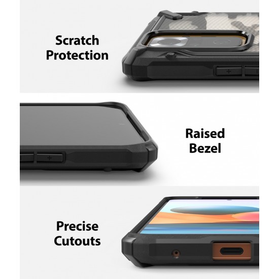 Θήκη Σιλικόνης Ringke Fusion X TPU case with frame for Xiaomi Redmi Note 10 Pro / Note 10 Pro Max Black (FXXI0035)