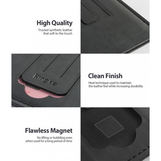 Πολυλειτουργική θήκη καρτών Ringke Multifunctional Card Holder Documents Sticky Phone Wallet Stand Black (ACFC0024)
