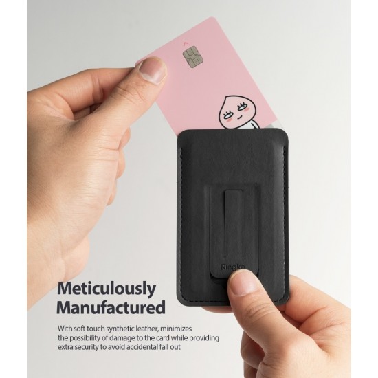 Πολυλειτουργική θήκη καρτών Ringke Multifunctional Card Holder Documents Sticky Phone Wallet Stand Black (ACFC0024)