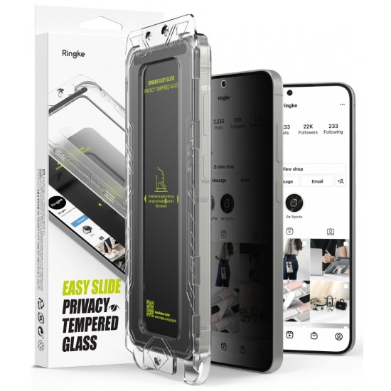 Γυαλί Προστασίας Ringke Easy Slide Privacy Tempered Glass Screen Protector for Samsung  Galaxy S25 Plus / S24 Plus (2 Τεμάχια) (G4as1002)