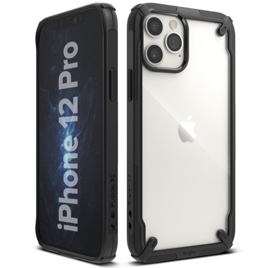 Θήκη Σιλικόνης Ringke Fusion X case armored cover with frame for iPhone 12 Pro / iPhone 12 black (FUAP0024) Θήκη Σιλικόνης Ringke Fusion X case armored cover with frame for iPhone 12 Pro / iPhone 12 black (FUAP0024)