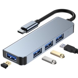 Tech-Protect V1-HUB Adapter 4IN1 Grey Tech-Protect V1-HUB Adapter 4IN1 Grey