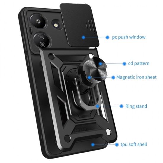 Θήκη Σιλικόνης Techsuit CamShield Series For Xiaomi Redmi 13C 4G / Poco C65 Black Θήκη Σιλικόνης Techsuit CamShield Series For Xiaomi Redmi 13C 4G / Poco C65 Black