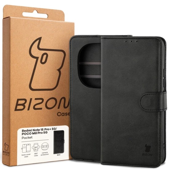 Θήκη Βιβλίο Bizon Case Pocket Xiaomi Redmi Note 15 Pro 5G black