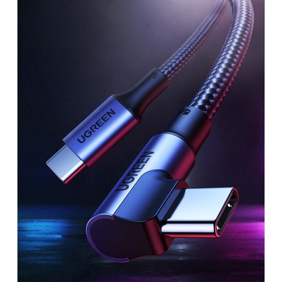 Ugreen USB-C to USB-C Cable right-angled 100W 1m Black Ugreen USB-C to USB-C Cable right-angled 100W 1m Black