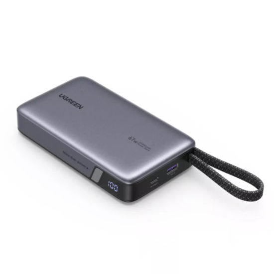 Power Bank UGREEN 20000mAh 67W Fast Charge (2x USB-C / 1x USB-A) PD & QC - Grey
