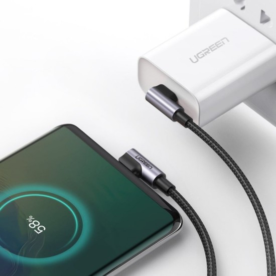Καλώδιο Ugreen Elbow cable USB-C to USB-C Angled QC 3.0 PD 3A 60W 1m (Black)