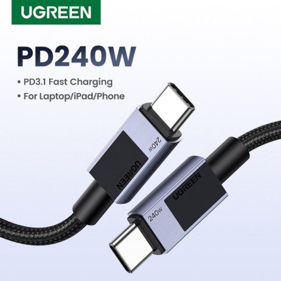 Καλώδιο Ugreen Type C to Type C Cable L513 240W 1M 5A Black Καλώδιο Ugreen Type C to Type C Cable L513 240W 1M 5A Black