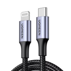 Καλώδιο USB-C to Lightning Cable UGREEN US304 20W 3A 1m Black
