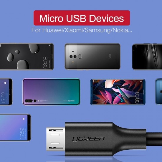 Καλώδιο Ugreen micro USB Cable QC 3.0 2.4A 1m (Black)
